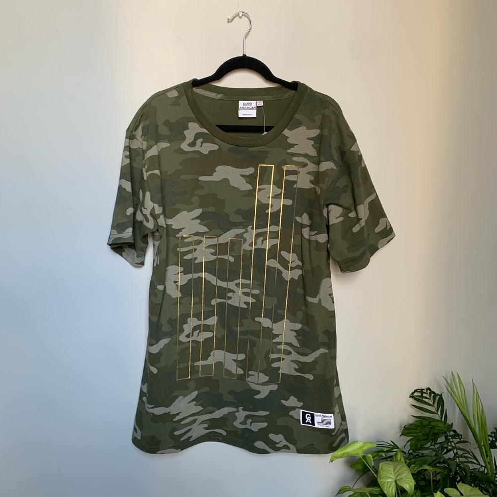 NWT Good American Camo T Shirt Dress ⚡️